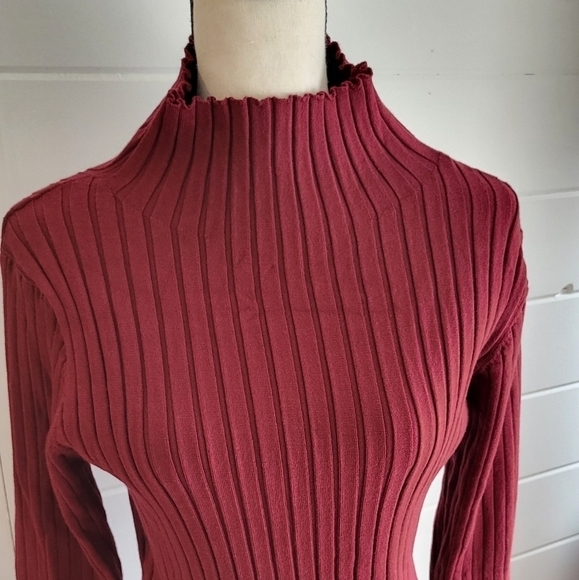Meroketty Mock Neck Ribbed Stretch Sweater Dress Size XL - Picture 5 of 13